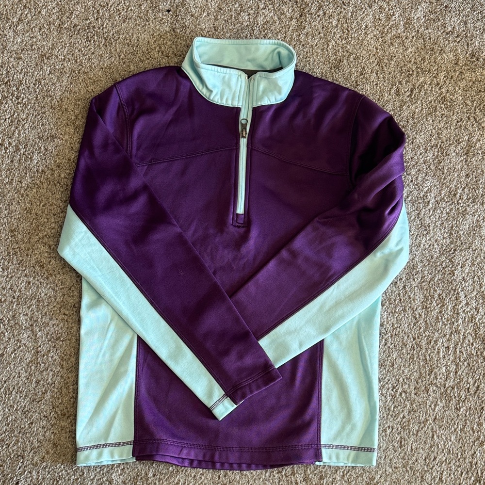 LIKE NEW! Boulder Gear Kids XL Purple and Turquoise Midlayer Quarter-Zip Sweater